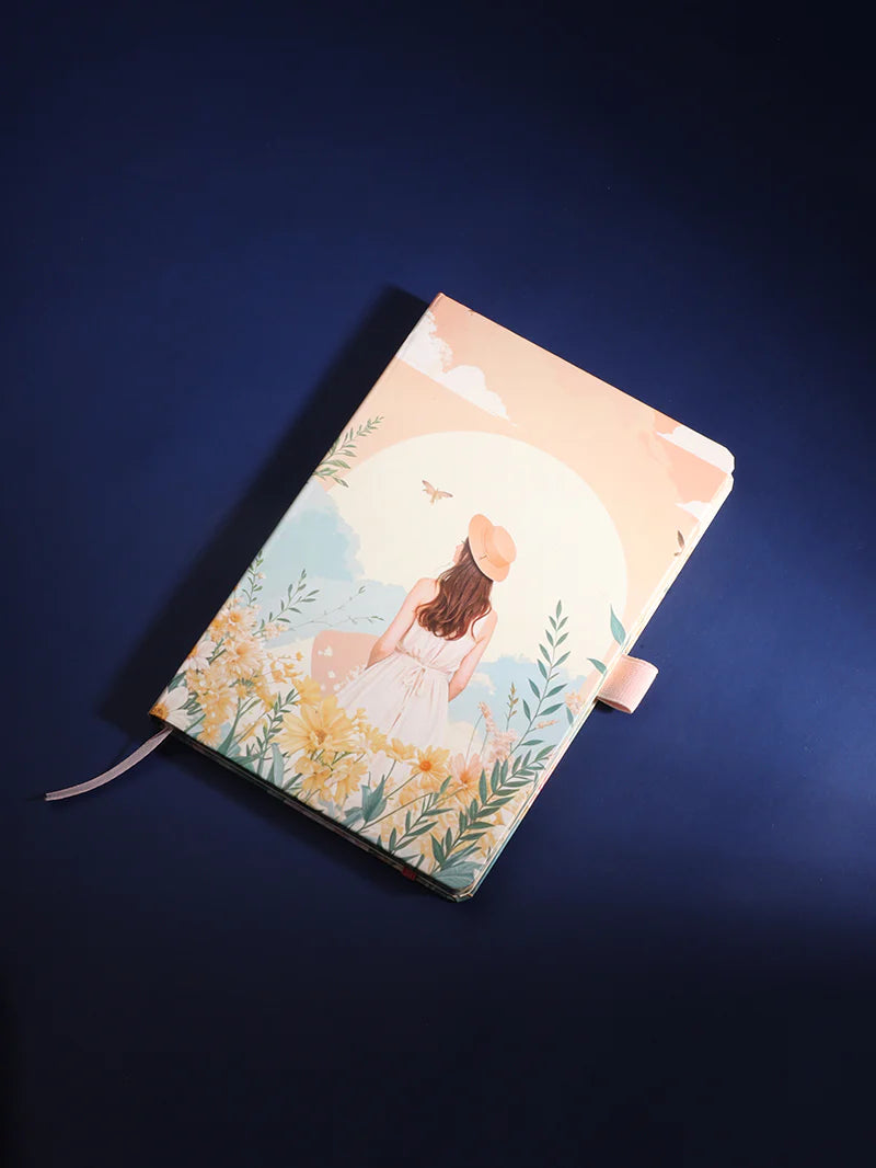 Vivid Girl with Flower Journal