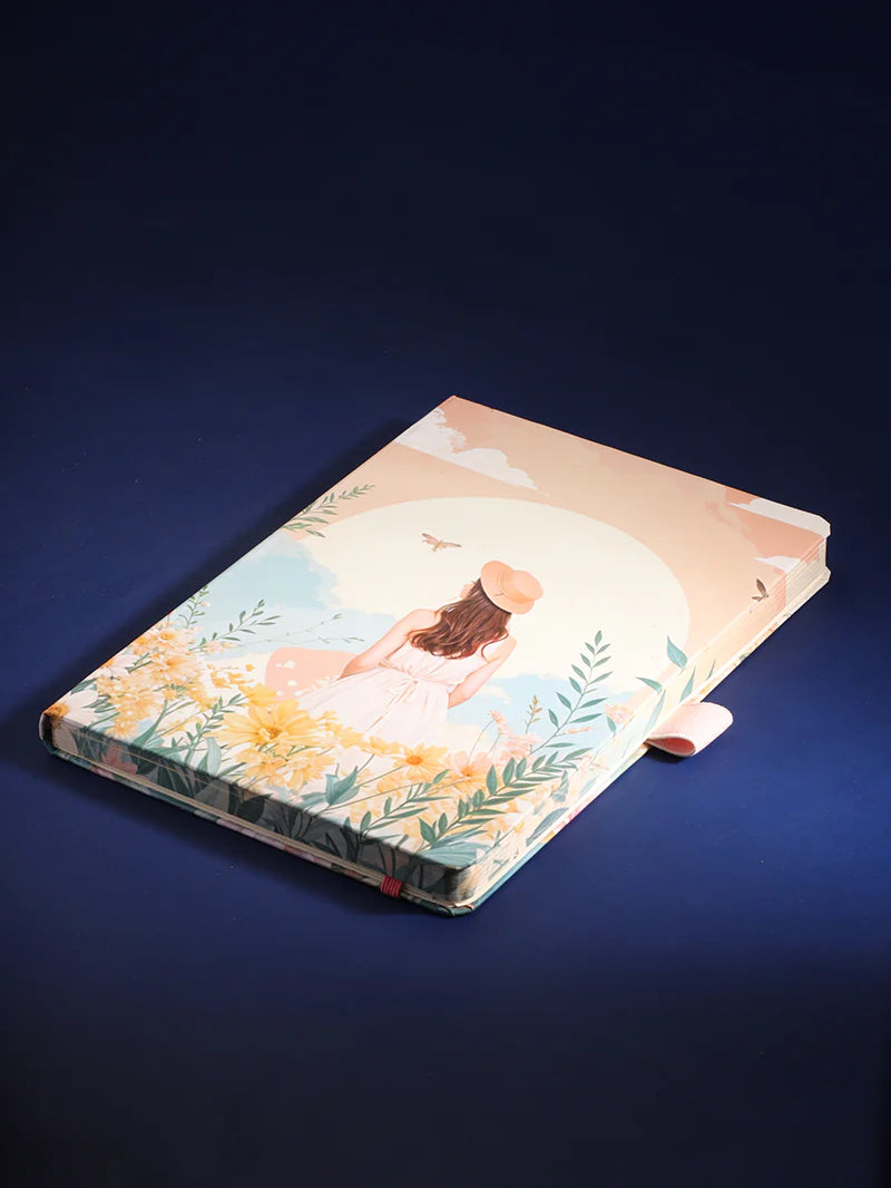 Vivid Girl with Flower Journal